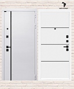 Входная дверь ROYAL 25 — Белый софт, черный молдинг