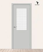 Межкомнатная дверь с покрытием винил Браво-7 Grey Pro/Wired Glass 12,5