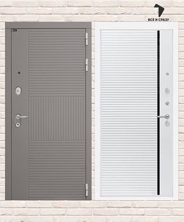 Входная дверь FORMA 22 — Белый софт, черная вставка 205х88 Левая
