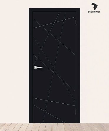 Межкомнатная дверь с покрытием винил Граффити-5.Д Total Black 600х2000 мм