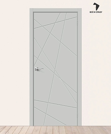Межкомнатная дверь Эмалит Граффити-5.Д.П Grey Matt 600х2000 мм