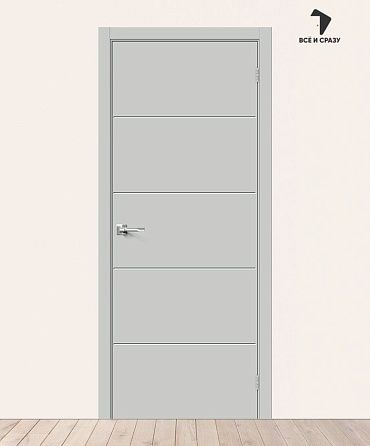 Межкомнатная дверь Эмалит Граффити-2.Д.П Grey Matt 600х2000 мм