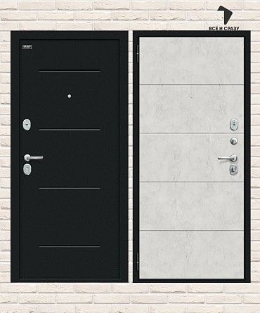 Металлическая дверь Граффити-1 Инсайд Букле чёрное/Look Art 205х86 Левая