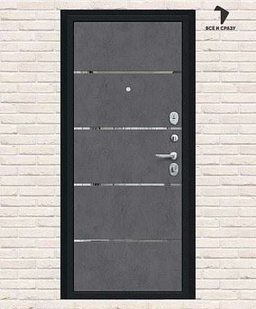 Металлическая дверь Лайн Букле черное/Slate Art