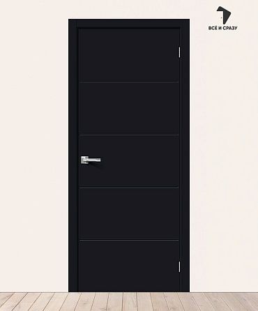 Межкомнатная дверь с покрытием винил Граффити-2.Д Total Black 600х2000 мм