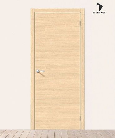 Межкомнатная шпонированная дверь Соло-0.H Беленый дуб 550х1900 мм