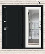 Металлическая дверь Флэш Букле черное/Off-white