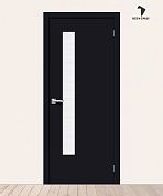 Межкомнатная дверь с покрытием винил Браво-9 Total Black/Wired Glass 12,5