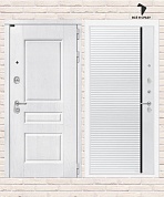 Входная дверь VERSAL 22 — Белый софт, черная вставка