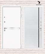 Входная дверь LINE WHITE 22 — Белый софт, черная вставка