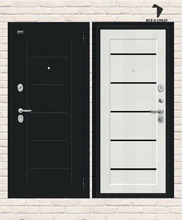 Металлическая дверь Борн Букле черное/Bianco Veralinga 205х86 Левая