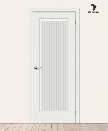 Межкомнатная дверь Эмалит Прима-10.Ф7 White Matt 600х2000 мм
