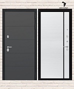 Входная дверь ART графит 22 — Белый софт, черная вставка