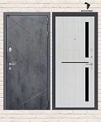 Входная дверь LOFT 02 — Сандал белый, стекло черное