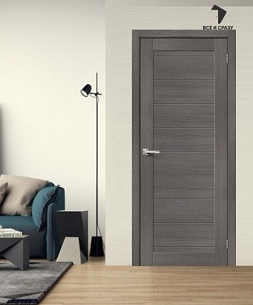 Межкомнатная дверь с экошпоном Браво-21 Grey Melinga