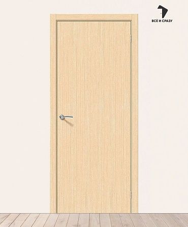 Межкомнатная шпонированная дверь Соло-0.V Беленый дуб 550х1900 мм