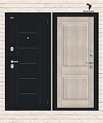Металлическая дверь Некст Kale Букле чёрное/Cappuccino Veralinga