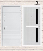 Входная дверь TRENDO 02 — Сандал белый, стекло черное